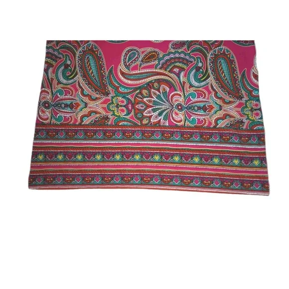 Liz Claiborne Pink Paisley Short Sleeve Dress sz M Womens Flowy Comfort Fit - Picture 8 of 10